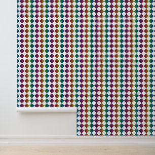 Farbenfrohe Multicolor Diamond Harlequin Schachbre Tapete