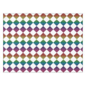 Farbenfrohe Multicolor Diamond Harlequin Schachbre Tischdecke (Vorderseite (Horizontal))