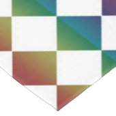 Farbenfrohe Multicolor Diamond Harlequin Schachbre Tischdecke (Schrägansicht)