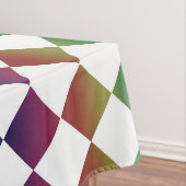 Farbenfrohe Multicolor Diamond Harlequin Schachbre Tischdecke (Beispiel)
