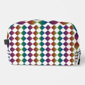 Farbenfrohe Multicolor Diamond Harlequin Schachbre Waschbeutel (Vorderseite)