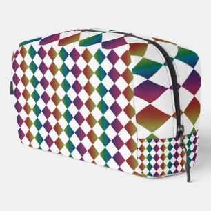 Farbenfrohe Multicolor Diamond Harlequin Schachbre Waschbeutel