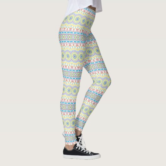 Farbenfrohe Multicolor Mandala Muster Leggings (Rechts)