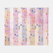 Farbenfrohe Multicolor-Musiknote Musiker Fleecedecke (Vorderseite (Horizontal))