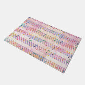 Farbenfrohe Multicolor-Musiknote Musiker Fußmatte (Schrägansicht)