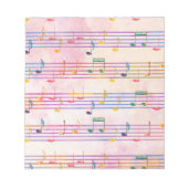Farbenfrohe Multicolor-Musiknote Musiker Notizblock (Vorderseite)