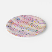 Farbenfrohe Multicolor-Musiknote Musiker Pappteller (Schrägansicht)