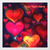 Farbenfrohe Multiherzen Fensteraufkleber (Blatt)