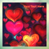 Farbenfrohe Multiherzen Fensteraufkleber (Blatt 3)