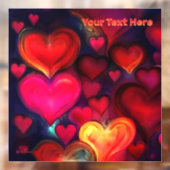 Farbenfrohe Multiherzen Fensteraufkleber (Blatt 2)