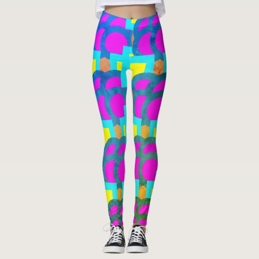 Farbenfrohe Multiprint-Leggings Leggings (Vorderseite)