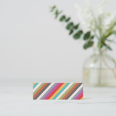 Farbenfrohe Multistreifen Mini-Visitenkarte Mini Visitenkarte (Stehend Vorderseite)