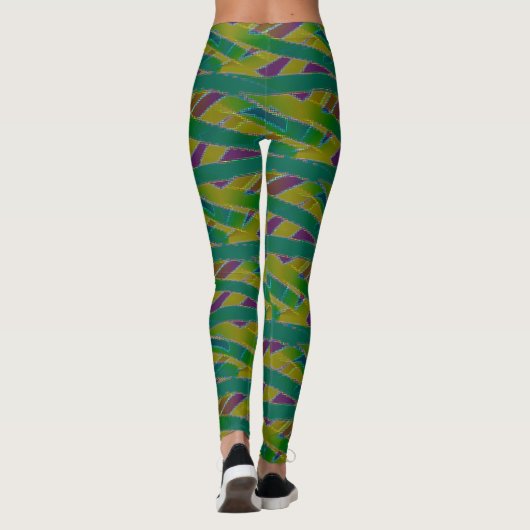 Farbenfrohe Mummy Wrap nahtlose Design-Leggings Leggings (Rückseite)