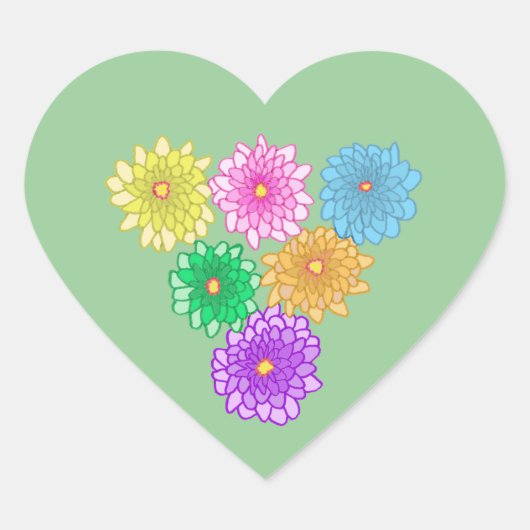 Farbenfrohe Mums Custom Stickers (Vorderseite)