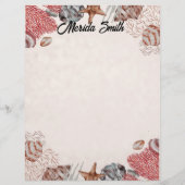 Farbenfrohe Muschel Grenze zu Tan Briefbogen (Vorderseite)