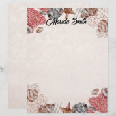 Farbenfrohe Muschel Grenze zu Tan Briefbogen (Vorne/Hinten)