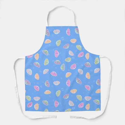 Farbenfrohe Muschelmuster Blau Schürze (Vorderseite)