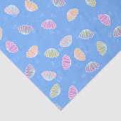 Farbenfrohe Muschelmuster Blau Seidenpapier (Ausschnitt)