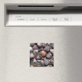 Farbenfrohe Muscheln auf schwarzem Sand Magnet (In Situ (Geschirrspüler))