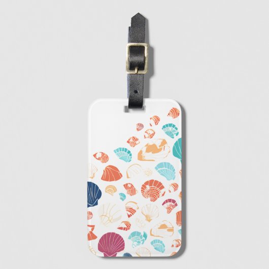 Farbenfrohe Muscheln Gepäckanhänger (Vorderseite Vertikal)