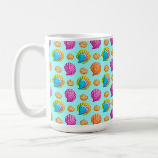 Farbenfrohe Muscheln Kaffeetasse (Links)