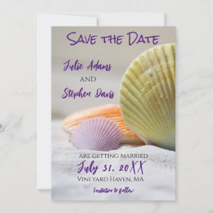 Farbenfrohe Muscheln Save the Date Einladung