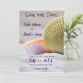 Farbenfrohe Muscheln Save the Date Einladung (Stehend Vorderseite)