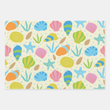 Farbenfrohe Muscheln und das Seebad mit Starfish-M