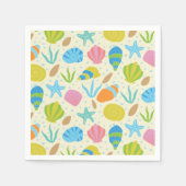 Farbenfrohe Muscheln und Muster der Meeresküste Serviette (Vorderseite)