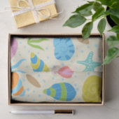Farbenfrohe Muscheln und nautisches Muster Seidenpapier (Geschenk)
