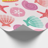 Farbenfrohe Muscheln und Starfish Muster Geschenkpapier (Ecke)