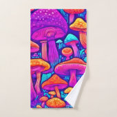 Farbenfrohe Mushroom-Muster Badhandtuch Set (Handtuch)
