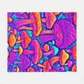 Farbenfrohe Mushroom-Muster Fleecedecke (Vorderseite (Horizontal))