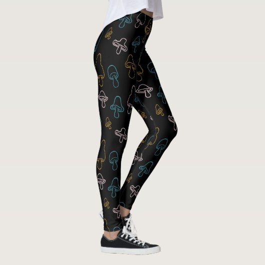 Farbenfrohe Mushroom-Muster Leggings (Rechts)