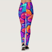 Farbenfrohe Mushroom-Muster Leggings (Rückseite)