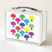 Farbenfrohe Mushroom-Muster Metall Brotdose (Vorderseite)