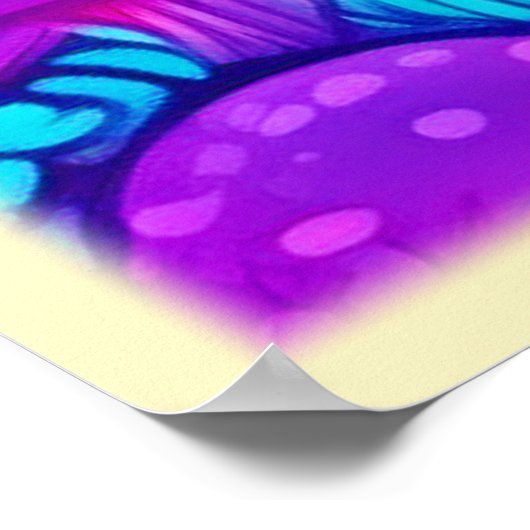 Farbenfrohe Mushroom-Muster Poster (Ecke)