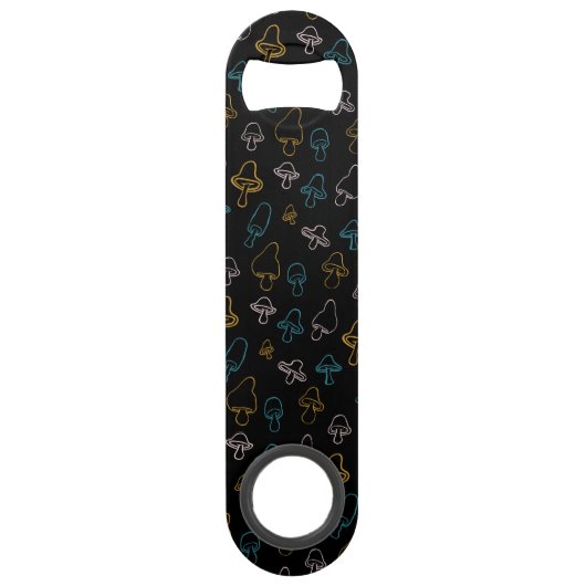 Farbenfrohe Mushroom-Muster Speed Flaschenöffner (Rückseite)