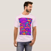 Farbenfrohe Mushroom-Muster T-Shirt (Vorne ganz)