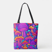 Farbenfrohe Mushroom-Muster Tasche (Rückseite)