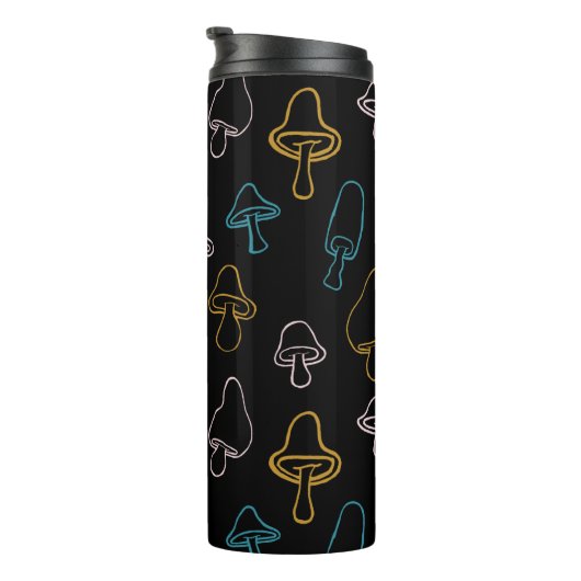 Farbenfrohe Mushroom-Muster Thermosbecher (Nach rechts gedreht)