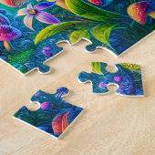 Farbenfrohe Mushroom World Psychedelic Fantasy Art Puzzle (Seite)
