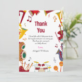 Farbenfrohe Musical Babydusche Vielen Dank Karten (Stehend Vorderseite)