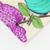 Farbenfrohe Musical Birds Fleece Blankon Spring (Ecke)