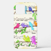 Farbenfrohe Musical Birds iPhone Case (Rückseite)