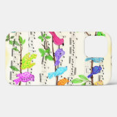 Farbenfrohe Musical Birds iPhone Case (Rückseite (Horizontal))