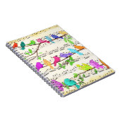 Farbenfrohe Musical Birds Notebook Frühjahr Notizblock (Rechte Seite)
