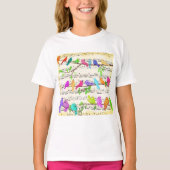 Farbenfrohe Musical Birds Symphony - Happy Fun Mel T-Shirt (Vorderseite)