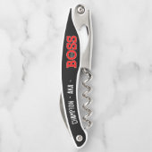 Farbenfrohe Musical Notes / The BOSS (Ihr Text) Kellnermesser (Rückseite)