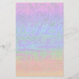 Farbenfrohe Musical Symbols Stationery Briefpapier